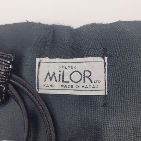 Vintage Milor Belt Womens OS Black Beaded Waist Wide Geometric Boho Statement